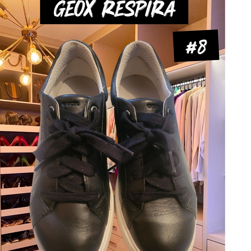 Geox Women's Black and White Sneakers